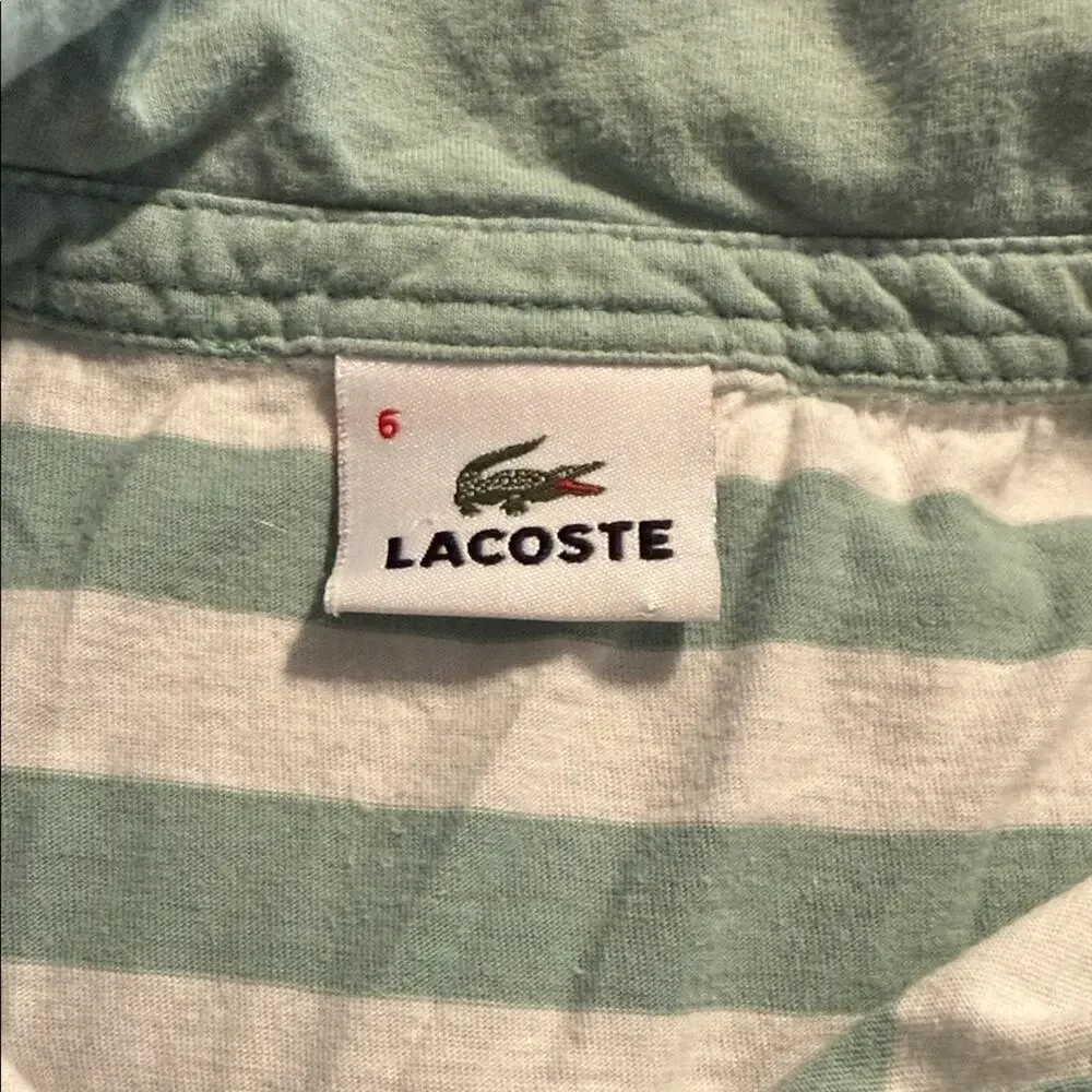 VINTAGE LACOSTE Y2K preppy striped lightweight cotton button polo 6
